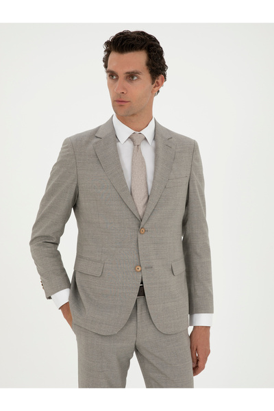 Cacharel Bej Slim Fit Yün Takım Elbise 50285134-VR011