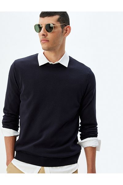 Koton Základní pletený svetr s dlouhým rukávem od Crew Neck