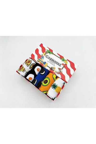 CARNAVAL SOCKS Unisex Κάλτσες με μοτίβο 5 συσκευασιών μικτών χρωμάτων