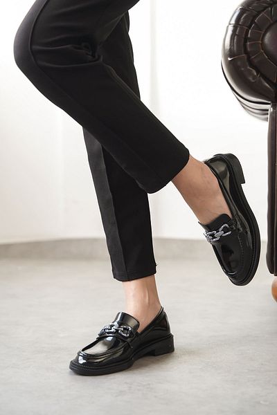 MODAADAM Pantofi Como Casual Loafer de damă - negru-brevet