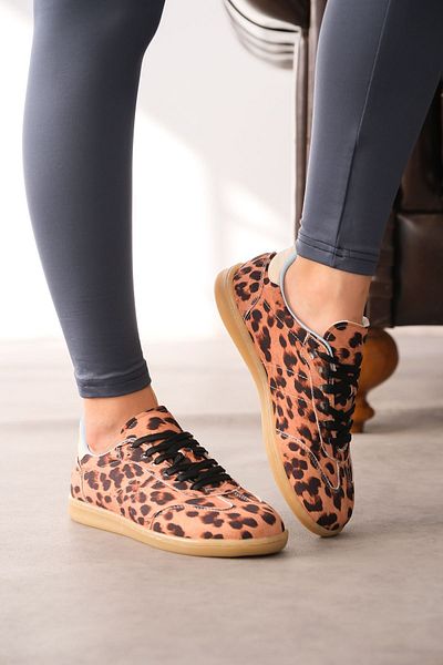 MODAADAM Pantofi sport cu talpă subțire Panet pentru femei - Leopard