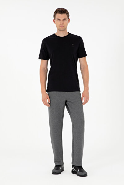 U.S. Polo Assn. Men's Relax Fit Straight Leg Anthracite Melange Basic Sweatpa...