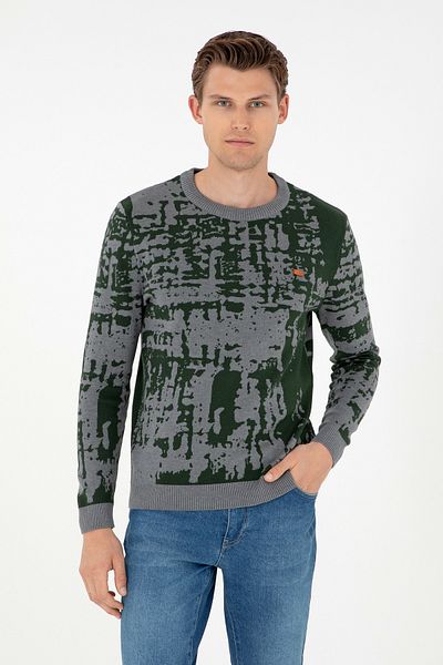U.S. Polo Assn. Men's Gray Melange Sweater 50293153 -Vr086