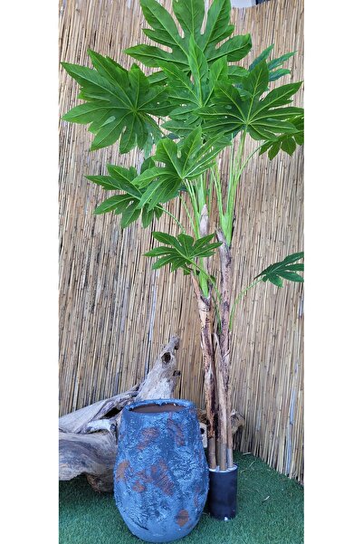 Ekodoğa Yapay Ağaç 220 cm 4 Gövdeli 18 Yapraklı Japon Çınar Ağacı Yapay Çiçek Salon İç Mekan Süs Bitkisi