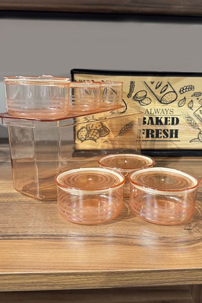 SİHİRLİ AYAKLAR 7 Piece Breakfast Set - Storage Container, Jam Bowl with Lid, Olive Bowl and Cheese Bowl