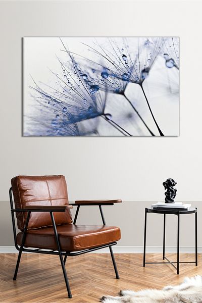 Vosevu Dewy Grain Dandelion Glass Painting, Modern Home Office Decor, Gift Wall Decoration, Unbreakable Glass