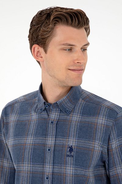 U.S. Polo Assn. Cămașă cu mânecă lungă Indigo pentru bărbați 50292319 -VR028