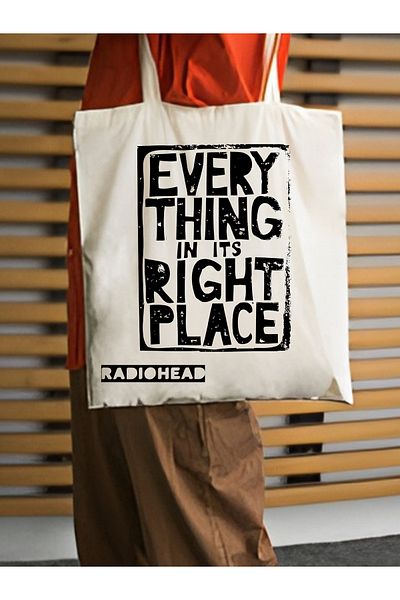 Cemira Radiohead Every Thing In Its Right Place Χοντρή αδιάβροχη υφασμάτινη τσάντα τσάντα ώμου καμβά