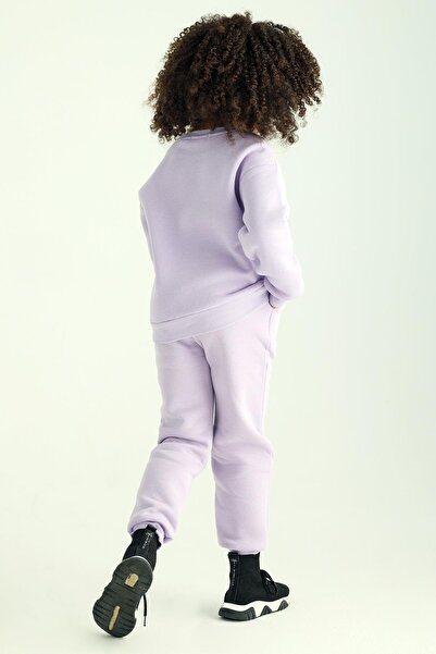 zepkids Crew Neck hosszú ujjú, lila színű lány kétrészes szett