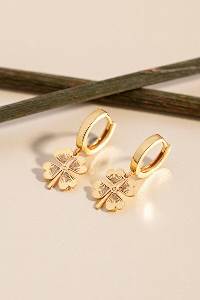 Else Silver 925 Ayar Gümüş Yonca Küpe