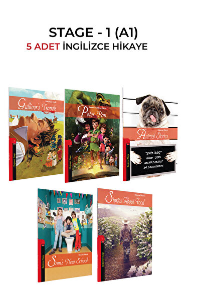 Kapadokya Yayınları قصة إنجليزية مستوى A1 (المرحلة 1) مجموعة من 5