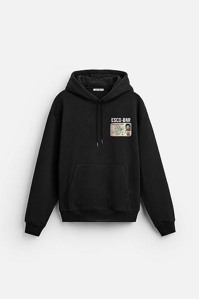 Butik Trend We Hooded Kangaroo Pocket Medellin Printed Sweatshirt