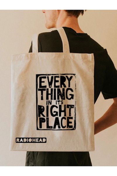 Cemira Radiohead Every Thing In the Right Place Designed Tote Bag Geantă de stofa