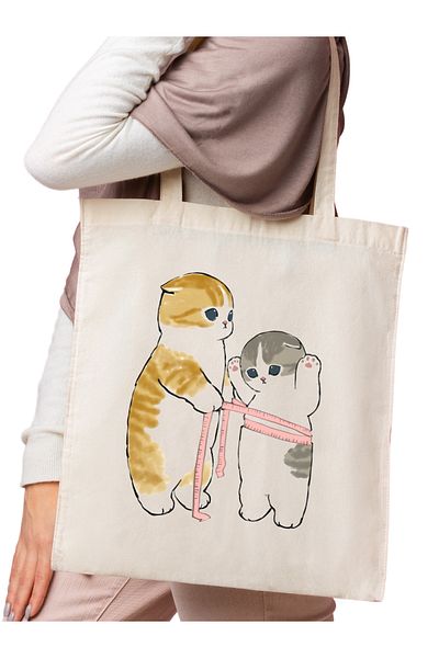 Cemira Cute Cats Dietistian Gift Bag Tote Geantă de stofa