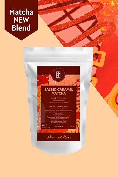 Mim and More Salted Caramel Matcha - Tuzlu Karamel Aromalı Matcha, 100 gr