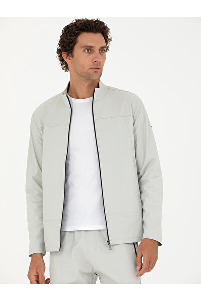 Cacharel Taş Pamuk Karışımlı Tam Fermuarlı Sweatshirt 50275618-VR049