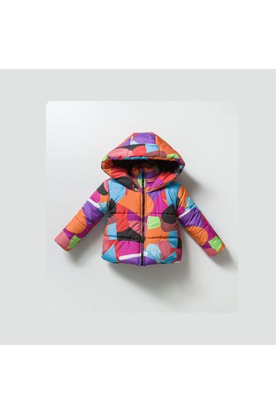 Coolimino Cumino Playfull Girl Blue Ecru Orange Multicolor Children's Coat 2-...
