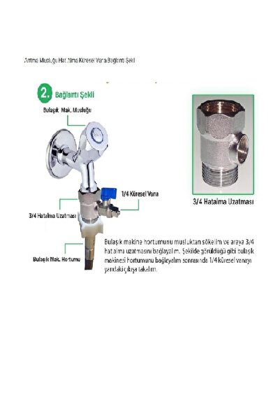 Filtre Dünyası Su Arıtma Cihazı Için 3/4 Hat Alma (t) Ve 1/4 Mini Küresel Vana (bulaşık Ve Çamaşır Makinesi Uyumlu)