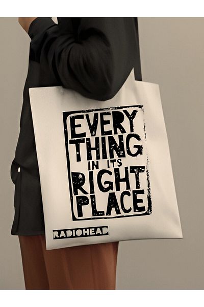 Cemira Radiohead Every Thing In Its Right Place Χοντρή αδιάβροχη υφασμάτινη τσάντα τσάντα ώμου καμβά