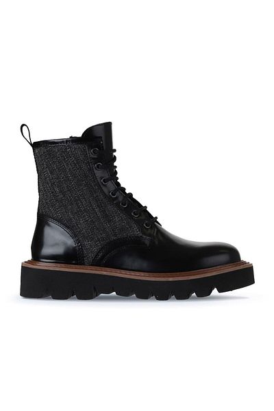 Bueno Shoes Cizme de damă din piele neagră - Flat & Open Model 01wv10201