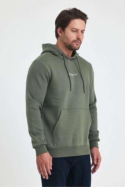 Rodi 5281 Model - 3 String Hooded and Printed Pocket Sweatshirt