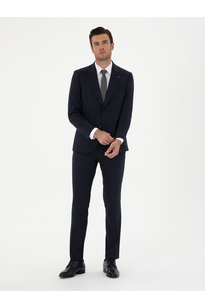 Cacharel Navy Slim Fit Wool Blend Suit 50288315-Vr033