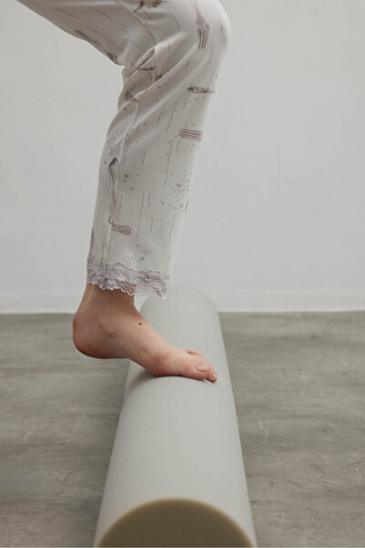 Hays Kadın Pamuklu Cepli Dantel Detaylı Uzun Pijama Altı