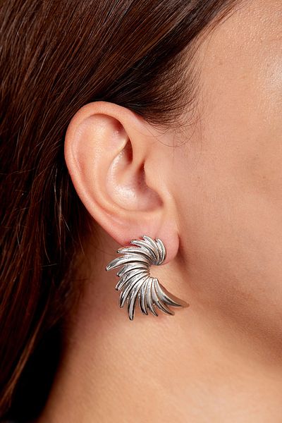 Elika Silver Women's Wing Model Earrings