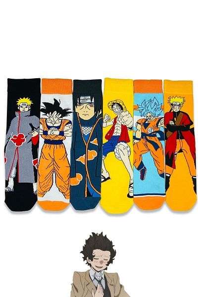 CARNAVAL SOCKS Кутия с 6 шарени чорапи с аниме герои