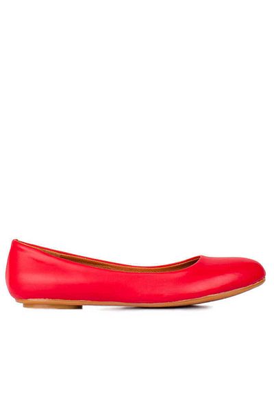 Fitbas 112008   525 Women's Red Leather Big & Small Size Ballerinas
