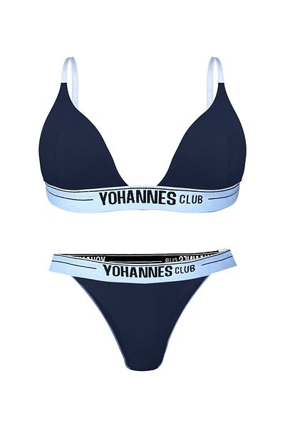Yohannes Club Дамски комплект бельо - (бразилски триъгълен сутиен), тъмносин