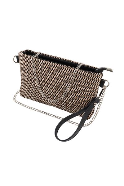 KEEBA Black Straw Knitted Portfolio - Clutch and Invitation Bag, Hand and Shoulder Bag