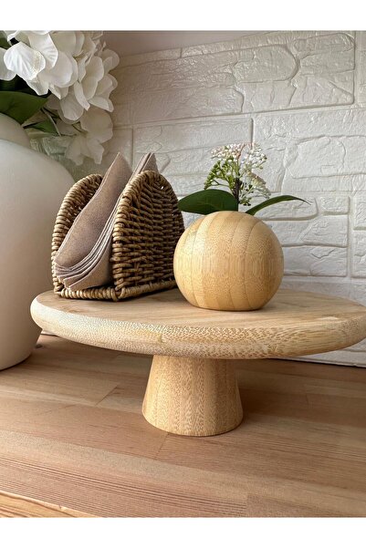 ANJEAHOME Bern Bambu Ayaklı Stand Servis Sunum, Bambu Pasta Kek Standı