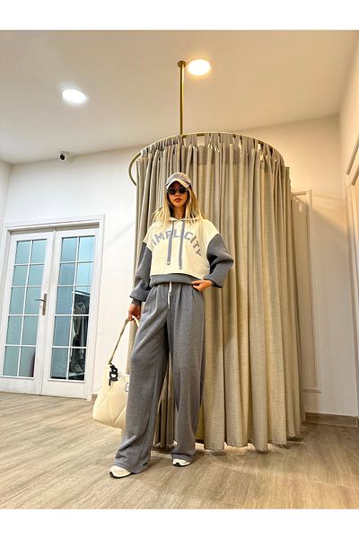 POODLE Women's Woven Garnished Hooded Sweatshirt