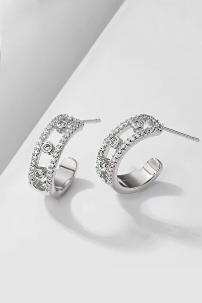 New Obsessions أقراط متحركة من حجر الزركون Mess Move Trio مقاس 2 سم - متحركة