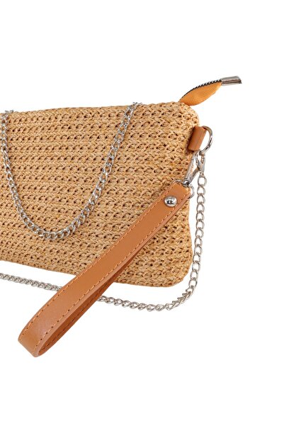 KEEBA Портфолио от тъкана слама с пчелна пита - clutch и вечерна чанта, ръчна чанта и чанта през рамо