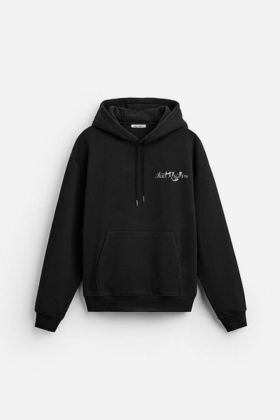 Butik Суитшърт с качулка и джоб „кенгуру“ Trend Biz с щампа Feel Rhythm