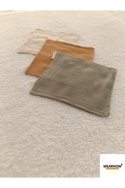wearnow فستان أطفال من الموسلين العضوي مكون من 3 قطع - طبقة مزدوجة، مسح للفم مقاس 13 × 13 سم