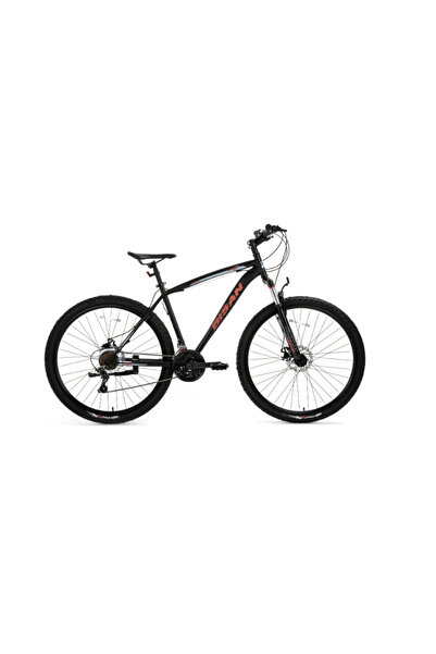 Bisan LEON Mekanik Disk fren 24" jant 34cm kadro Mat Siyah/Kırmızı Dağ Bisikleti
