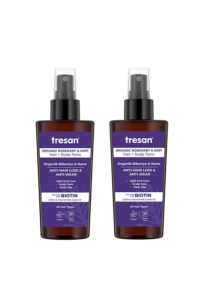 Tresan Organic Rosemary and Mint Tones - 125ml X2 Pieces Anti-Spill and Tearing