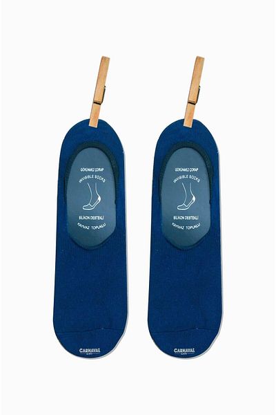 CARNAVAL SOCKS Комплект от 6 тъмносини балерини, цветни, неплъзгащи се силиконови чорапи