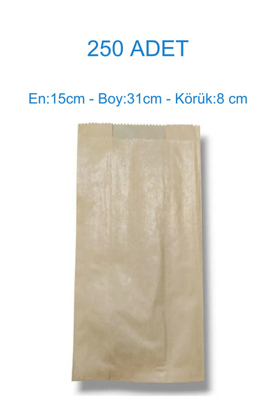 Azazgelsin 250 Adet Büyük Boy Hediye, Ekmek Kese Kağıdı - Kahverengi Şamua Ka...