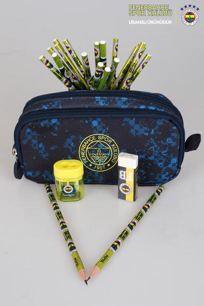 Fenerbahçe Lisanslı Kalem Çantası,2'li Kurşun Kalem,silgi Ve Çift Bıçaklı Kal...