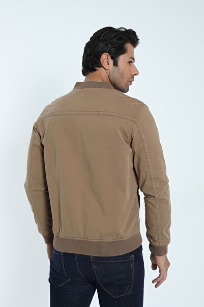 Cordial Мъжко пилотско яке, 100% памук, цвят норка, с цип