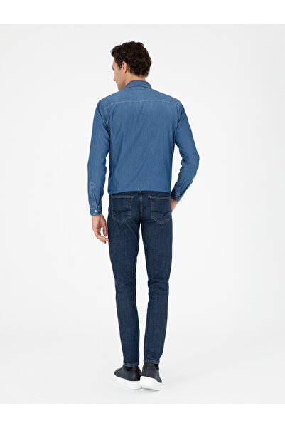 Cacharel Lacivert Slim Fit Pamuk Karışımlı Jean Pantolon 50290506-VR033