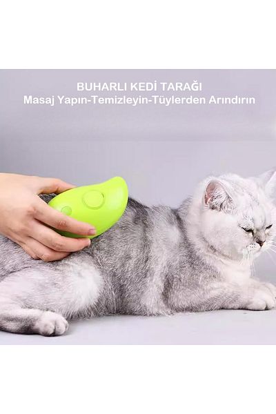 DUHALINE Steam Cat & Dog Comb Pet Grooming Brush with Bowl Cat Dog Hair Collector