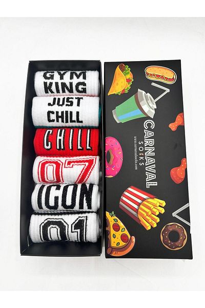 CARNAVAL SOCKS Комплект спортни тенис чорапи Gym Design от 6 части