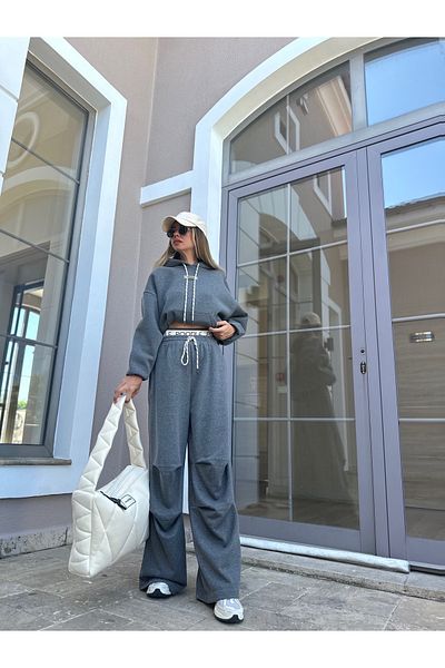 POODLE Γυναικείο Πλεκτό Λεπτομερές Jogger Sweatpants