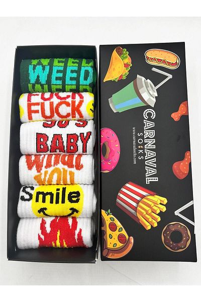 CARNAVAL SOCKS Σετ 6 κάλτσες αθλητικού τένις Gym - Σχεδιασμένο