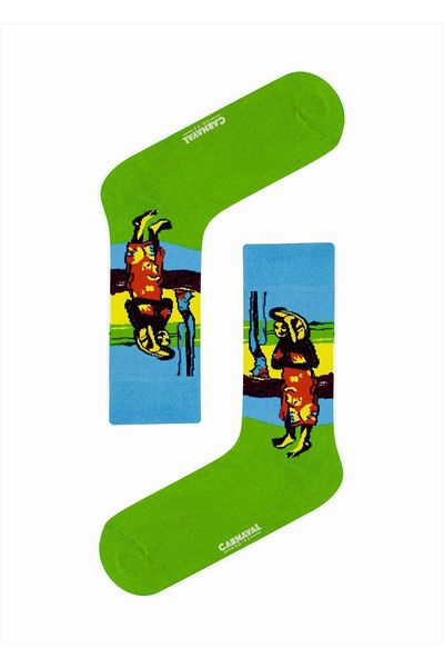 CARNAVAL SOCKS Кутия със 7 арт чорапа-3 шарени шарени чорапа